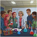 Chemistry teacher asking students questions